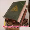 Dekorativa objekt Figurer Charmed Book Of Shadows Retro Green er Ancient Stories Bound Journal 350 sidor Spellbook Magic Gift D Otzlh