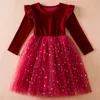 Mädchen Kleider Herbst Winter Mädchen Kleid Baby Weihnachten Pailletten Kleidung Kinder Lange Ärmel Kleidung Prinzessin Tutu Kinder für 231124