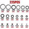 Ny 225/270st Gummi O-ring Tätning Klassificeringspackningssats Set Washer Seals Sortment Black for Car