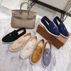 Lp plana shoes summer walk charms suede loafers moccasins apricot genuine leather men casual slip on flats women luxury designers flat dress shoe