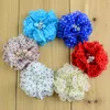 Fleurs décoratives 10 pièces 2 "perle maille gaze fleur artificielle tête de soie pour bricolage fête de mariage décorations pour la maison couronne florale Scrapbo