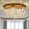 Plafondlampen modern luxe ronde kristal voor woonkamer slaapkamer restaurant villa prisma led glans glans indoor lamp