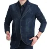 Hommes Vestes Printemps Hommes Slim Jeans Denim Costumes Veste Casual Blazer Tops Outwear K16