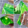 梱包袋グリーン紫色の透明なプラスチックマイラーフォイルセルフシールスタンドアップポーチ乾燥食品豆パウダーストレージアルミニウムバッグLX51 DHXFP