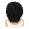 Couvre-tête de perruque tressée sale pour femmes, baril noir bouclé, petite perruque bouclée, couverture de cheveux courts et moelleux