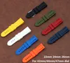 Titta på band 22mm 24mm 26mm Black Blue Red Orange Army Green Watch Band Silicone Rubber Watchband Byt ut för Panerai Rem Buckle 230425