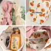 IJspakketten/isotherme tassen HYLHEXYR Women Canvas Lunch Bag Cute Rabbit Ear Bento Bags Mini Handtas Werkstudenten Lunchbox Snap Sluiting Design J230425