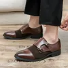 2023 hommes chaussures habillées en cuir verni sangle moine mocassins de soirée de mariage chaussures de bureau Sapato Social Masculino