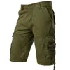 Heren shorts Gray Camouflage Cargo Shorts Katoenen shorts Comfortabele Bermuda Masculina Relaxed Fit Fit Multi Pocket Pantalon Corto Hombre 230425