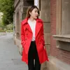 Women's Trench Coats Hitz Women's Spring And Autumn Temperament Slim Double-breasted Long Section Of Casual Windbreaker Jacket Women