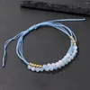 Strand Chalcedony 4mm Beads Bracelet For Women Natural Jades Stone Rope Braided Adjustable Jewelry Bangles Meditation