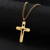 Hänge halsband Sipuris Jesus Cross Hollow Necklace för kvinnor Rostfritt stål Kärlek och inlösen Kristus tro amulet smycken gåvor