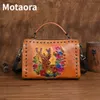 イブニングバッグMotaora Vintage本物の革の女性肩のクロスボディデザイナー女性高級ハングバッグラディーズハンドバッグトレンド2023 230424