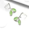 Stud Earrings Simple Bud Leaf Fashion Green Gem Student Elegant Girl Leisure Party Jewelry Anniversary Gift