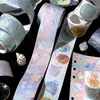 Hediye sargısı Kawaii Kelebek Denizanası Gem Washi Bant Parlak Havai Fişekler Dekoratif Etiket Çıkartmaları Scrapbooking Günlüğü Sanat El Sanatları