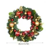 Flores decorativas Delicada corona de puerta de Navidad artificial con diseño de tema para regalos colgantes de árboles Familia Noel