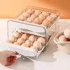 Estantes para platos Desplazamiento automático Soporte para huevos Caja de almacenamiento Cesta para huevos Contenedor Organizador Rolldown Refrigerador Dispensador de huevos para cocina 231124