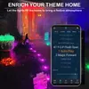 Kerstversiering 10M 25LED Festoen LED-lichtslingers RGB Waterdichte afstandsbediening / APP-bediening Kerstfeest Tuin Decoratieve slinger Buitenverlichting 231124