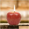 Świece S/M/l Czerwona świeca jabłka z pudełkiem Owoc Kształt zapachowy Prezent urodzinowy Prezent Świąteczny przyjęcie domowe dekoracja hurtowa dostawa dhjmx