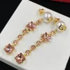 Tasarımcı Ladies Marka Tasarımcı Küpe Kulaklıkları Crystal Ladies Zarif Düğün Mücevherleri