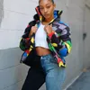 Women's Jackets Fashion style colorful camouflage printed women's jacket full set winter jacket High quality street casual fashion jacket 230425