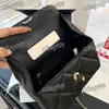 Trend Mini Crossbody Women Cosmetic Bag With Mirror Diamond Lattice Leather Quilted Classic Flap Coin Purse Luxury Handbag Card Holder Fitces Sacoche Clutch 17cm