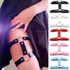 Vrouwenmeisjes sexy elastische kousenband riem pu lederen punk gotisch harnas verstelbare been ring femme kousenbanden rok accessoires