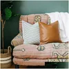 Kuddfodral Dekorativa kast endast för soffa soffa eller sänguppsättning av 4 18x18 tum modern design korta plysch ränder geometriska droppe Deliv dh3sy