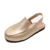 Sandalen Aankomst Kids Slippers Witte lente zomer Gold Kwaliteit leer voor jongens Girls Handgemaakte rubber zool maat 2135 230424