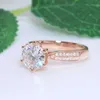 High End Mossanite Jewelry Women Diamond White D VVS1 AU 750 T Rose Gold Moissanite Wedding Engagement Ring for Brides