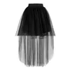 Faldas 4 colores Fashion Women Long Tulle Princesa Elegante Estilo Sexy Mesh Irregular Tutu Vintage Mini Puffy W0425