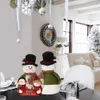 Chapeaux de fête Poupées de Noël Décoration Courte Peluche Printe Père Noël Bonhomme de neige Poupée Arbre Ornements Figurin Chambre Accessoires décoratifs 231124