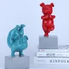 Decoratieve objecten Figurines Lovely Yoga Frans Bulldog Standbeeld Hars Nordic Creative Cartoon Animals Sculpture Children 'Room Decor Crafts 230425