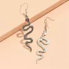 Boucles d'oreilles pendantes Punk fou torsadé serpent pour femmes personnalité couleur or métal Animal longue goutte femmes Brinco bijoux de mode