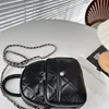 حقيبة ظهر قشرة الظهر التي تم فحصها على ظهر حقيبة تحمل على ظهر حقيبة ظهر Bun Bag Bag Black Diamond Bag Classic Luxury Chain Fashion