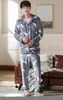 Herren Nachtwäsche Winter und Herbst Herren Pyjamas verdicken warme weiche Pyjamas Langarm Casual Herren Pyjama Set Plus Größe L-3XL Homewear