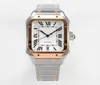 U1 najwyższej klasy AAA Luksusowy automatyczny zegarek mechaniczny 100xl kalendarz stali nierdzewnej Santo Santo Sapphire Ultra cienki wodoodporny czarny pasek skórzany WSSA