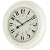 Horloges murales 15,5" ronde antique blanc français pays horloge traditionnelle avec des chiffres arabes