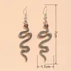 Boucles d'oreilles pendantes Punk fou torsadé serpent pour femmes personnalité couleur or métal Animal longue goutte femmes Brinco bijoux de mode