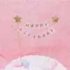 Festliche Lieferungen 1 Set Happy Birthday Cake Toppers Banner Flag Baby Shower Party Cupcake Topper Kids Girl Boy Dekorationen