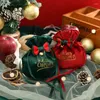 クリスマスの装飾サンタサッククロスギフトバッグキャンディーハンドルホームテーブルのためのツリー2023レッドノエルクリスマスプレゼント