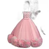 Girl Dresses Christening Petal Princess Long Formal First Communion Children Party Elegant Kids Dress Wedding Birthday