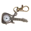 Pocket Watches CPDD Retro Unique Bronze Design Guitar Quartz Pendant Key Chain Watch