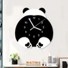 Zegary ścienne kreskówki panda clock ciche zabawne zwierzę sztuka wisząca dla dzieci dzieci sypialnia pokój do dekoracji pokoju