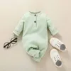 Barboteuses né bébé garçon vêtements 0 à 12 mois mignon Onesies pour fille Style coréen à manches longues infantile barboteuse enfant en bas âge combinaison 231124