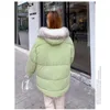 Women's Down Cotton Quilted Jacket Female Medium Length 2023 Winter Korean Loose Thick Warm Bread Artificial Large Wool Parkas