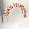 Autres fournitures de fête d'événement Mariage de luxe Rose Fleur Rangée Artificielle Pivoine Hortensia Route Plomb DIY Fond Mur En Plein Air Partie Arc Décor Tir Props 230425