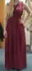 Druiven goedkope paarse bruidsmeisjekleding vintage chiffon ruches formele prom feestjurk lange bruiloft gasten jurken cps614 s