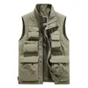 Herenvesten m-5xl heren mouwloze tanktop klassieke multi pocket mock nek vest casual regisseur verslaggever