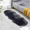 カーペットIrregar Long Soft White Faux Sheepskin Fur Area Rugs Kids Livingroom Bedroom Floor Mat Shaggy Silky Carpet Rug 220906 Dr DH7JC